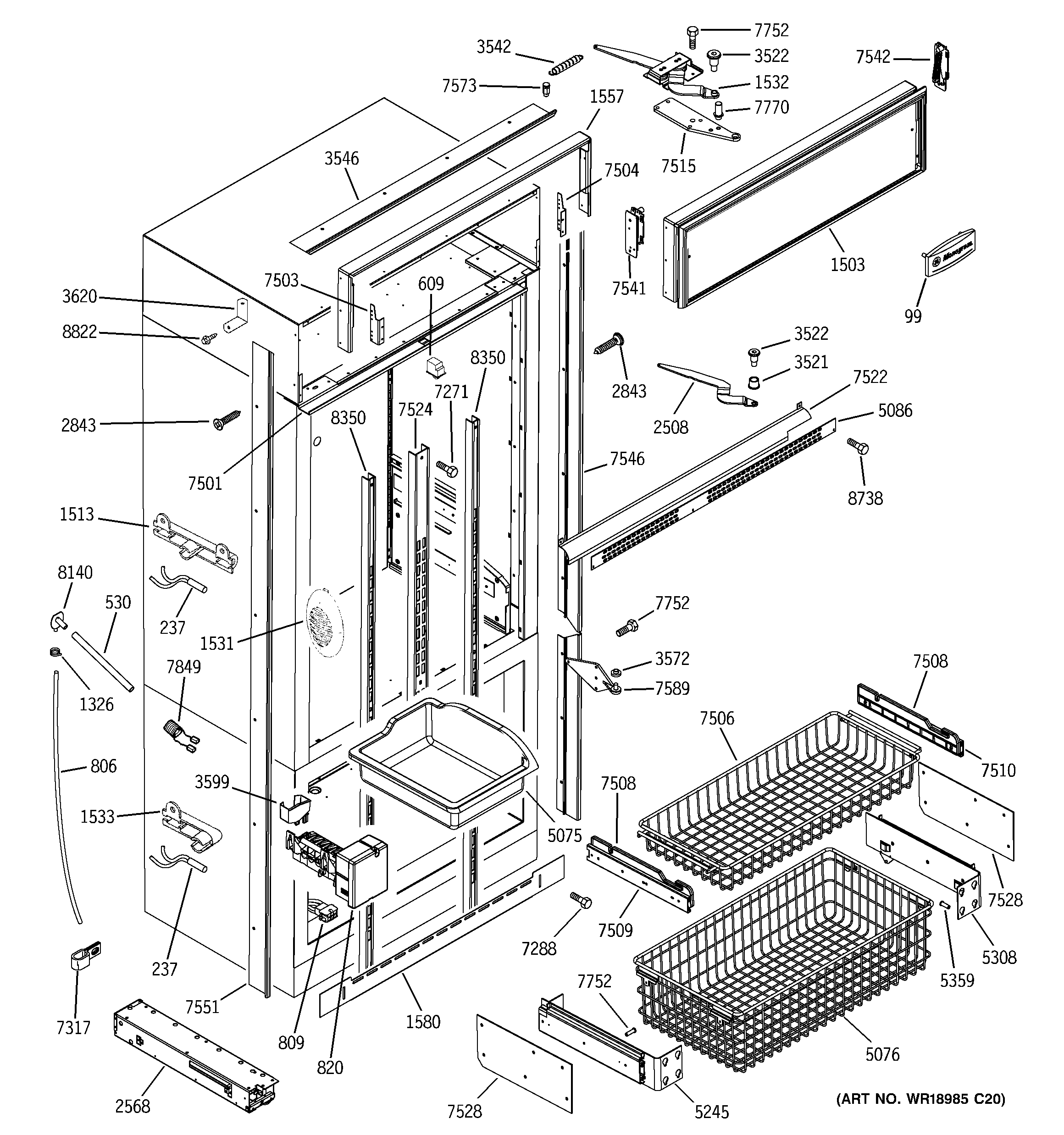 Freezer section, trim & components