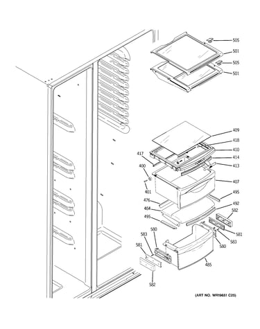 Fresh food shelves