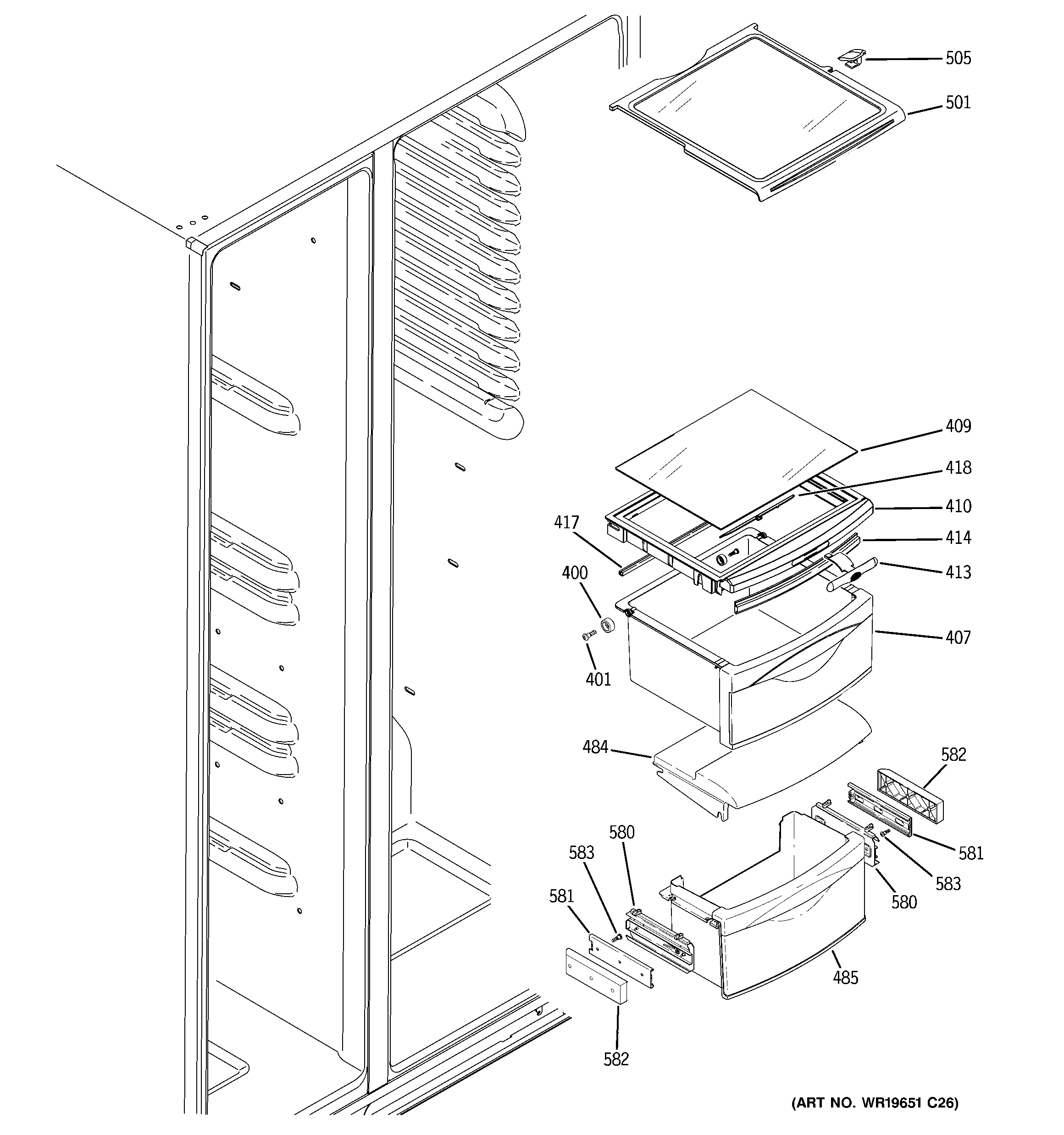 Fresh food shelves