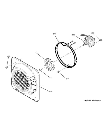 Lower oven convection fan