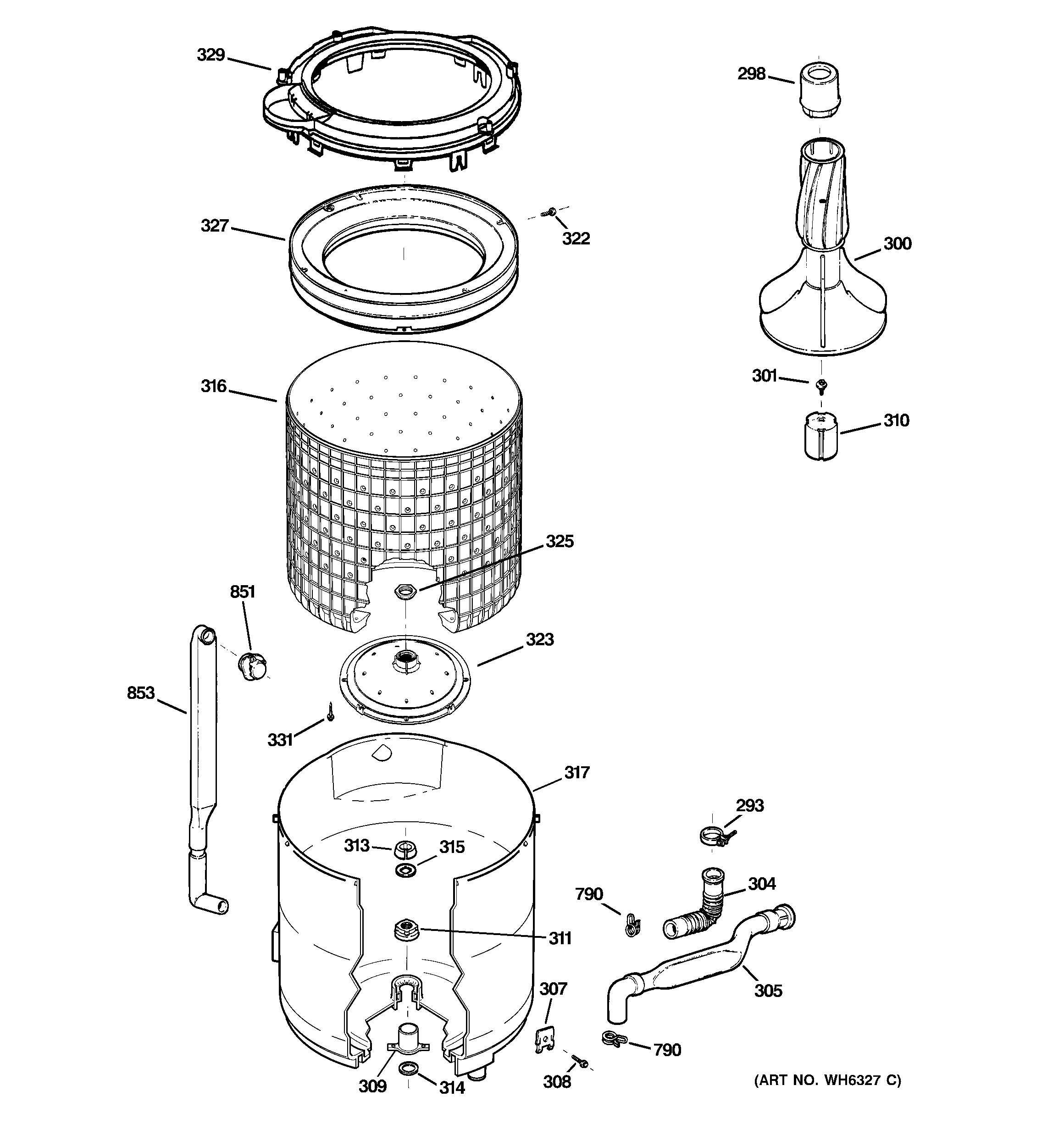 Tub, basket & agitator