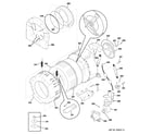 GE WPXH214F0WW tub & motor diagram