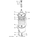 GE WSM2420D2CC tub, basket & agitator diagram