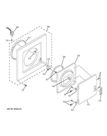 Dryer front panel & door
