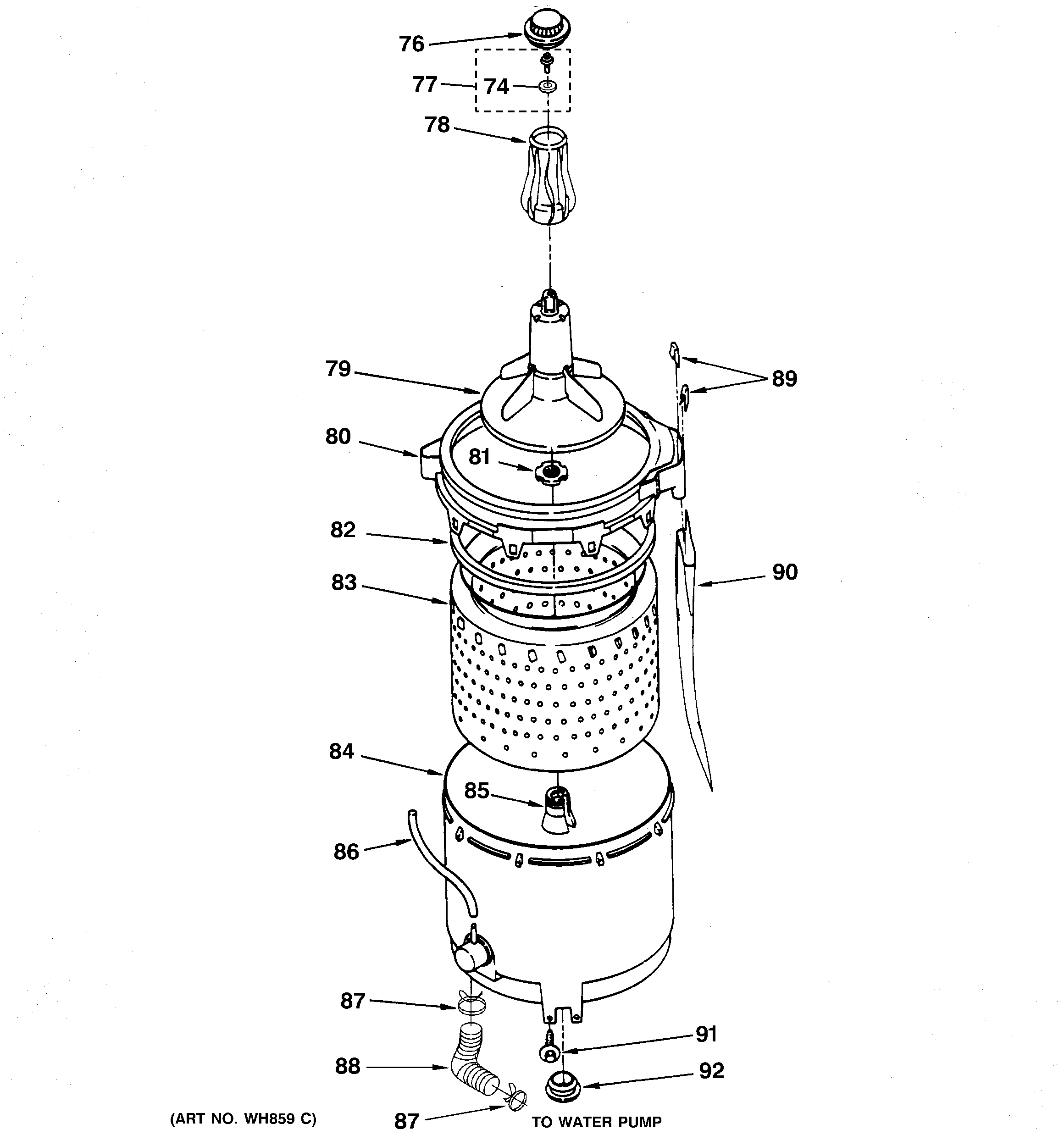 Tub, basket & agitator