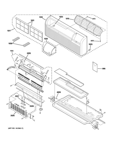 Grille, heater & base pan parts