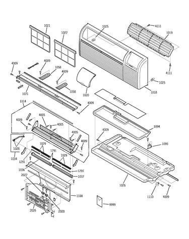 Grille, heater & base parts