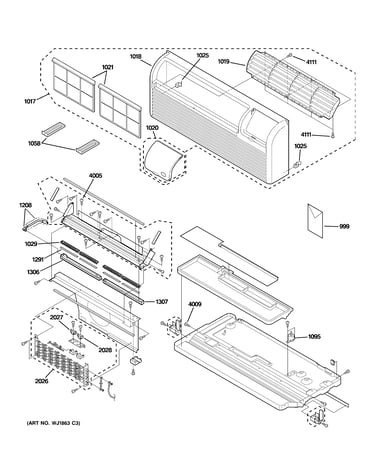 Grille, heater & base pan parts