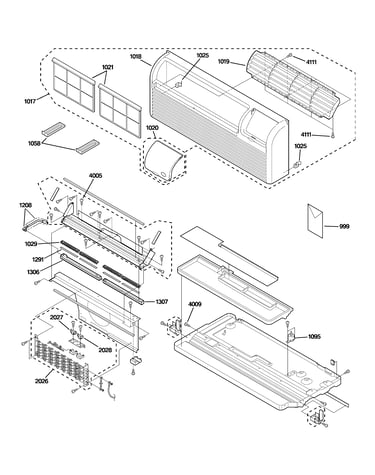 Grille, heater & base pan parts