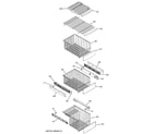 GE MCG23NHSBFBB freezer shelves diagram