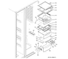 GE MIG23MISBFBB fresh food shelves diagram