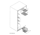 GE PCG23YESBFBB freezer shelves diagram