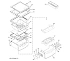 GE PSG25NGSBCBB fresh food shelves diagram