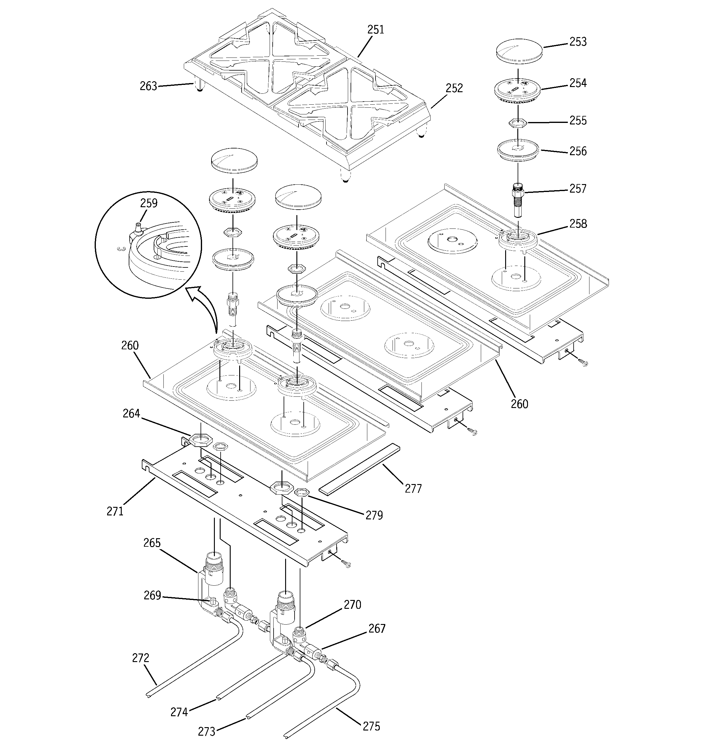 Gas & burner parts