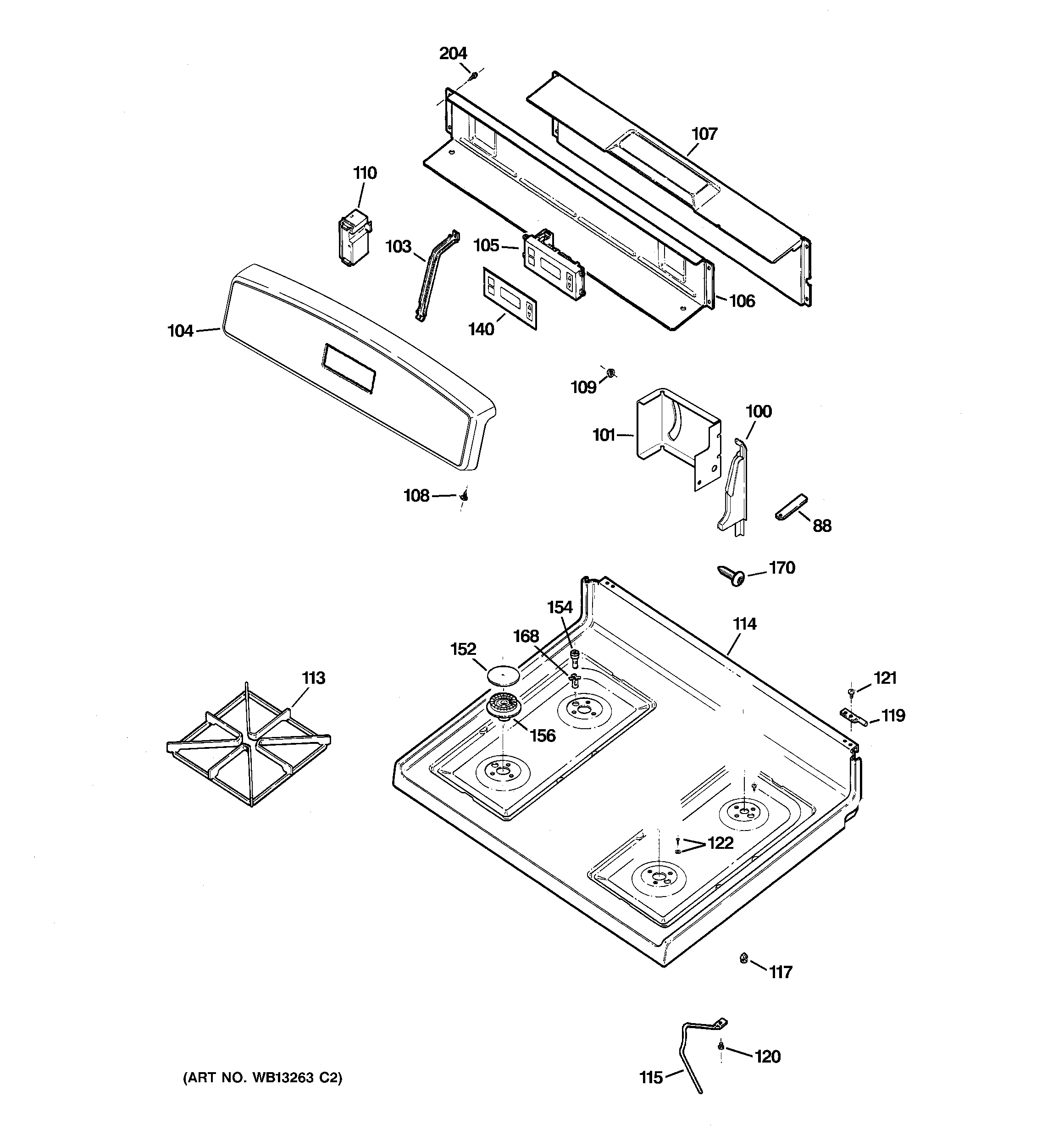 CONTROL PANEL & COOKTOP