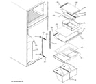 GE STS18ZCPURWW fresh food shelves diagram