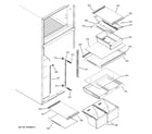 GE STS18ZBPURWW fresh food shelves diagram