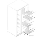 GE PSS23LGSBBB freezer shelves diagram