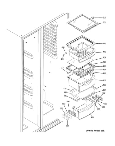 Fresh food shelves