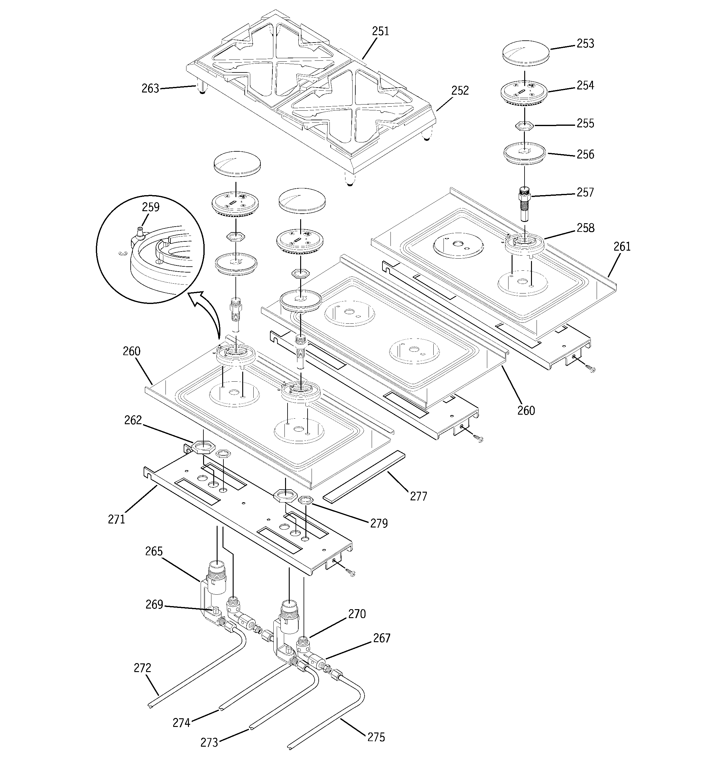 Gas & burner parts