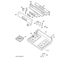 GE JGBP28WEH4WW control panel & cooktop diagram