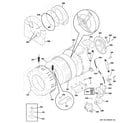 GE WPXH214F1CC tub & motor diagram