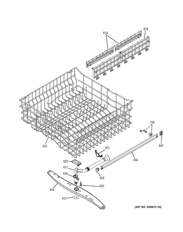 Upper rack assembly