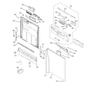 GE GLD4100L00WW escutcheon & door assembly diagram