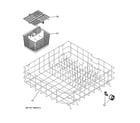 GE GLD4100L00WW lower rack assembly diagram