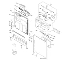 GE GLD5800L00CC escutcheon & door assembly diagram