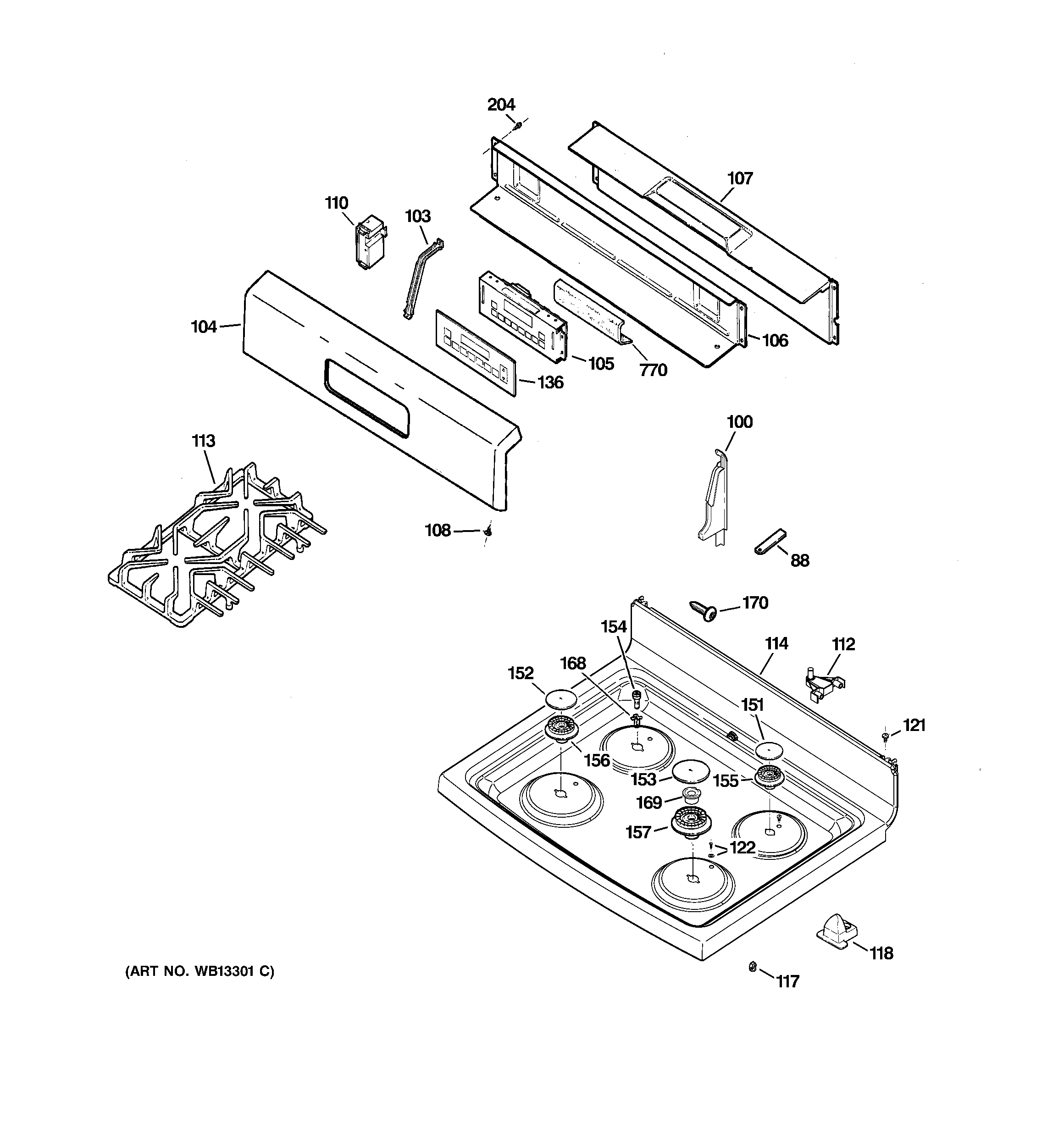 CONTROL PANEL & COOKTOP