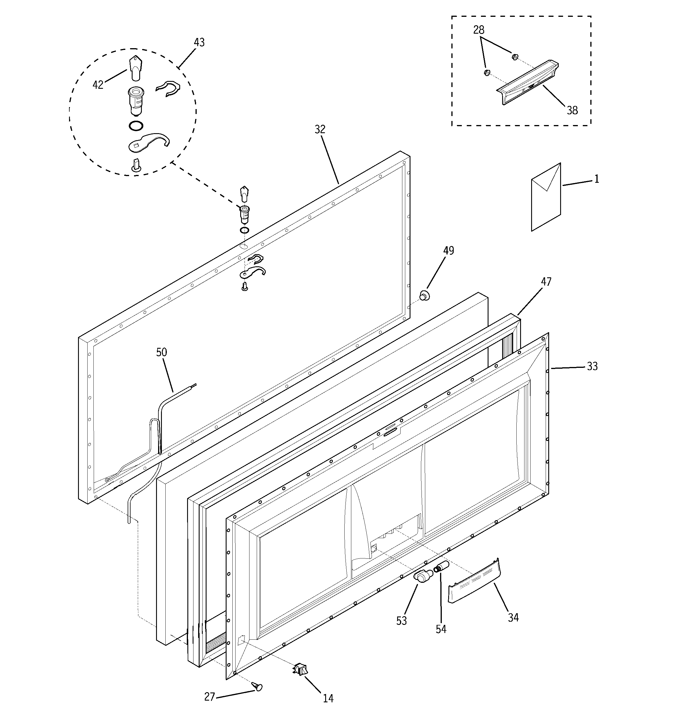 Freezer door