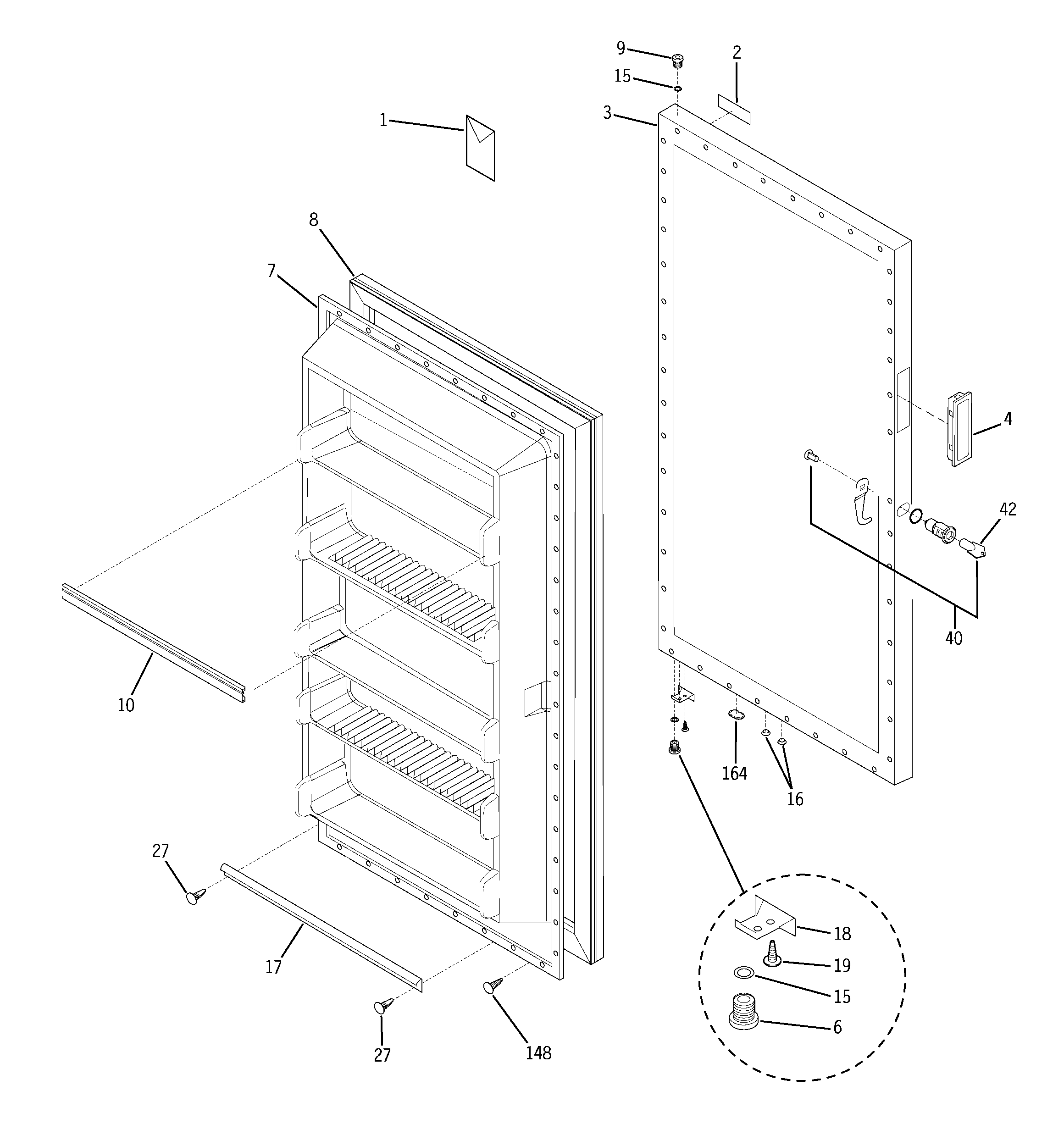 Freezer door