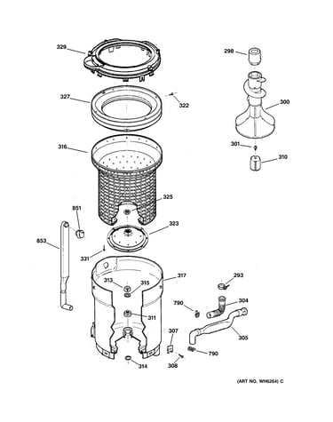 Tub, basket & agitator