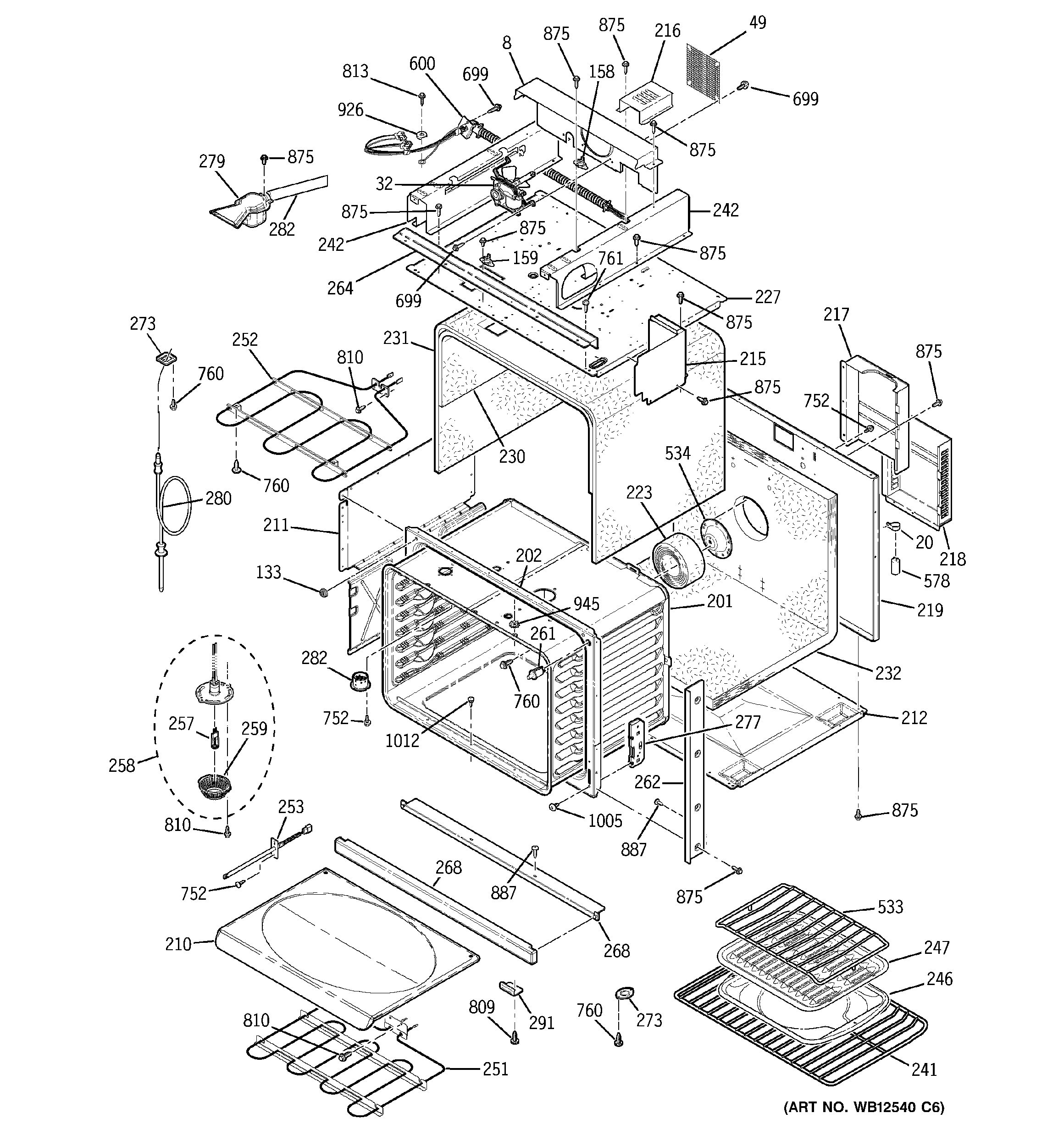 BODY WITH MICROWAVE SUPPORT