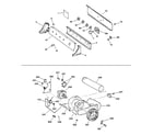 GE DZSR483EF0GG backsplash, blower & motor assembly diagram