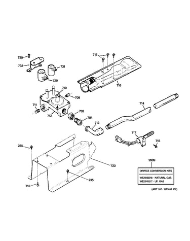 Gas valve & burner assembly