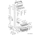 GE ZICS36NAASSLH freezer section, trim & components diagram