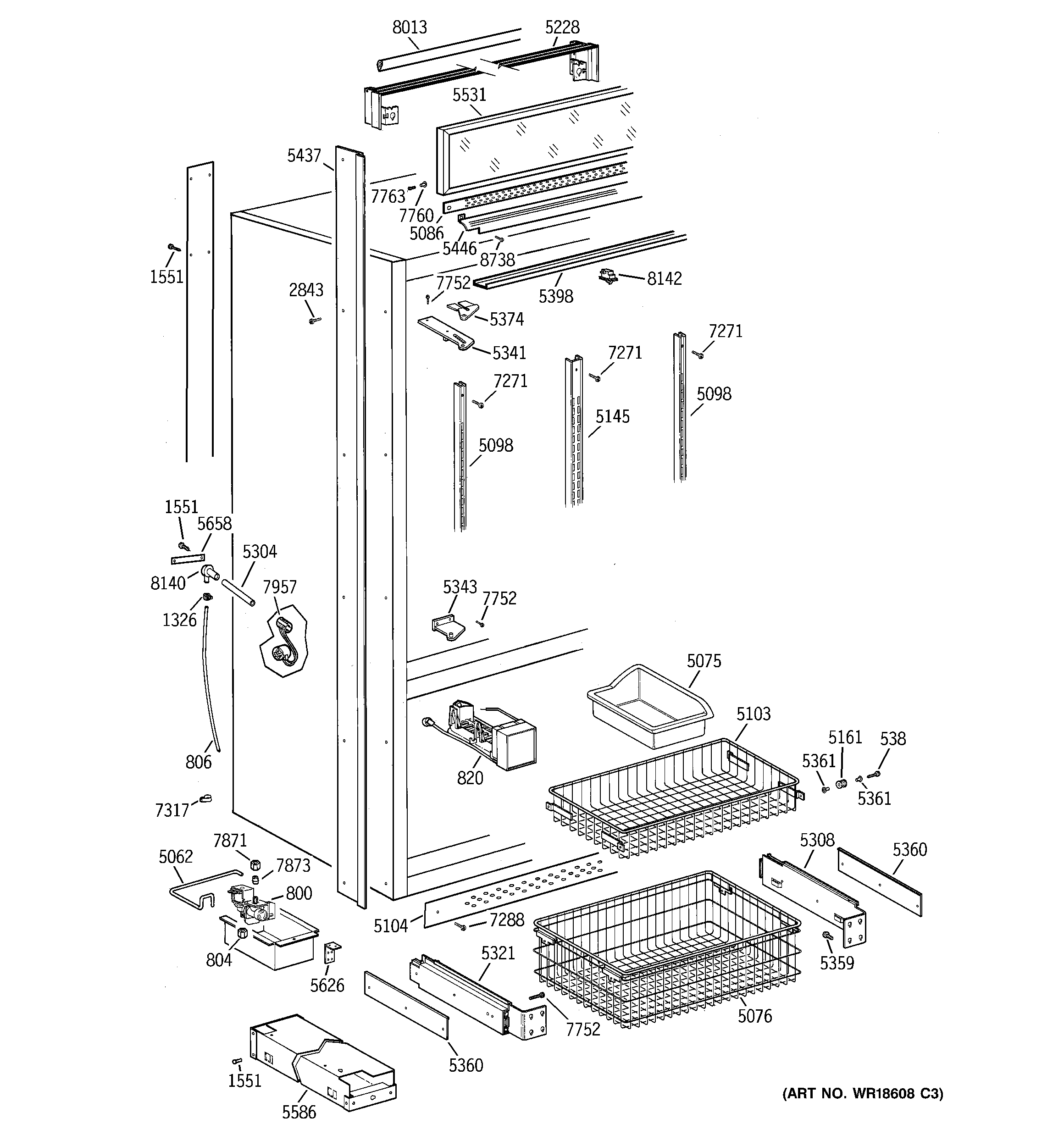 Freezer section, trim & components