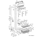 GE ZICS36NABSSLH freezer section, trim & components diagram