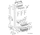GE ZICS36NABSSRH freezer section, trim & components diagram
