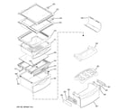 GE PSS26SHTBSS fresh food shelves diagram