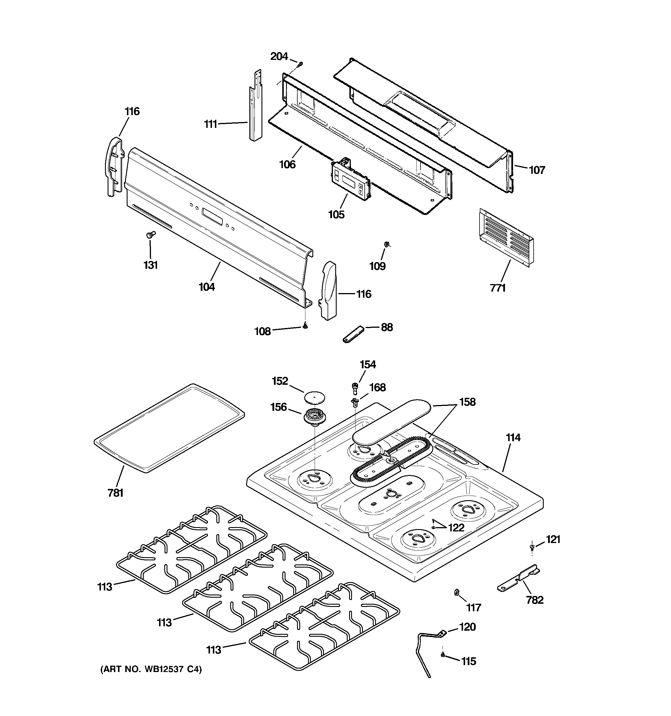 CONTROL PANEL & COOKTOP