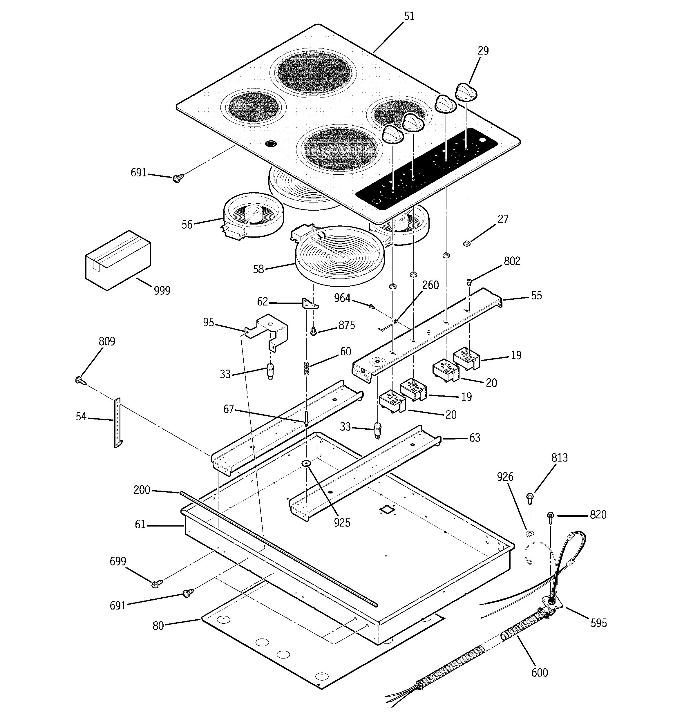 Control panel & cooktop
