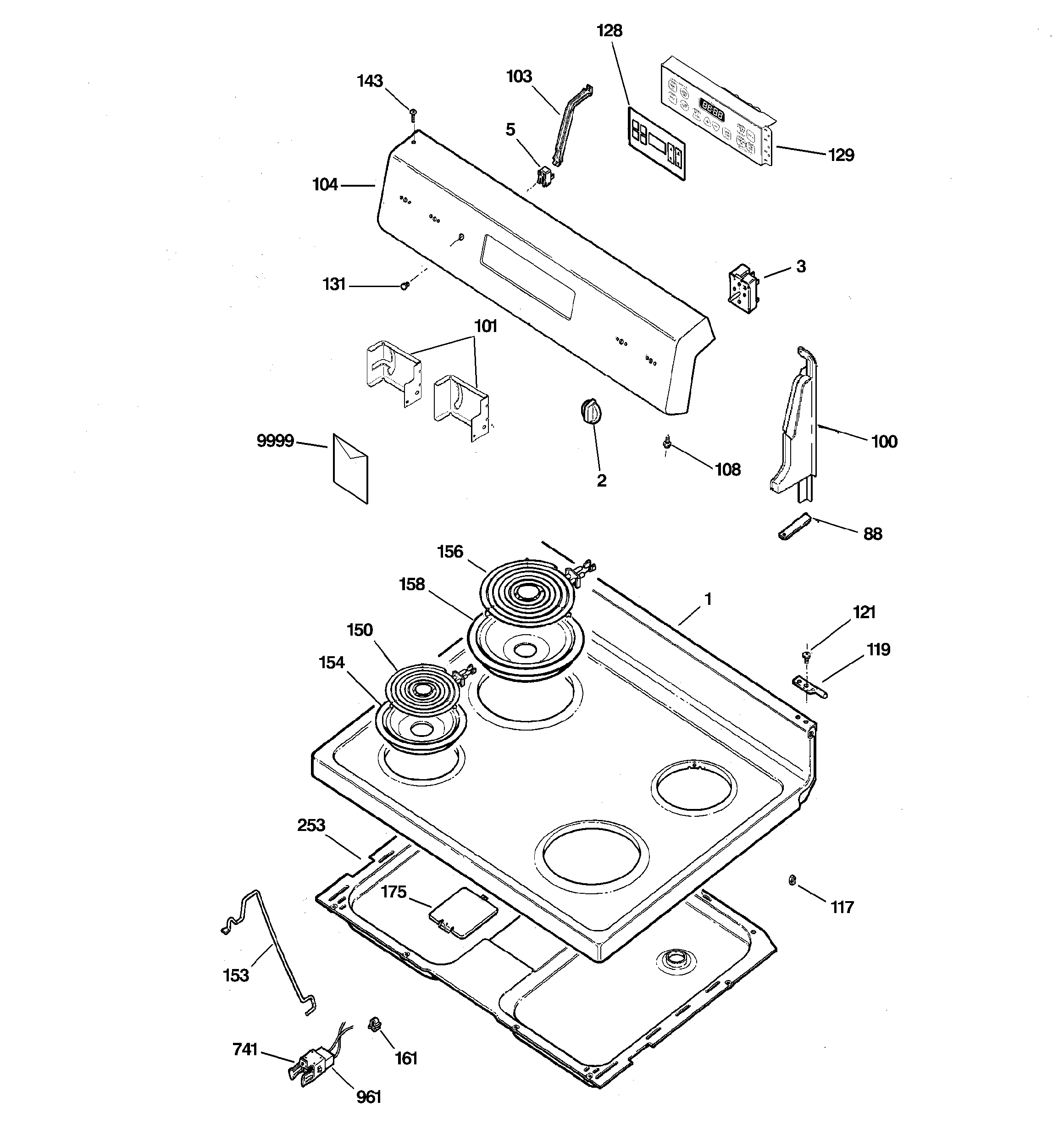 CONTROL PANEL & COOKTOP