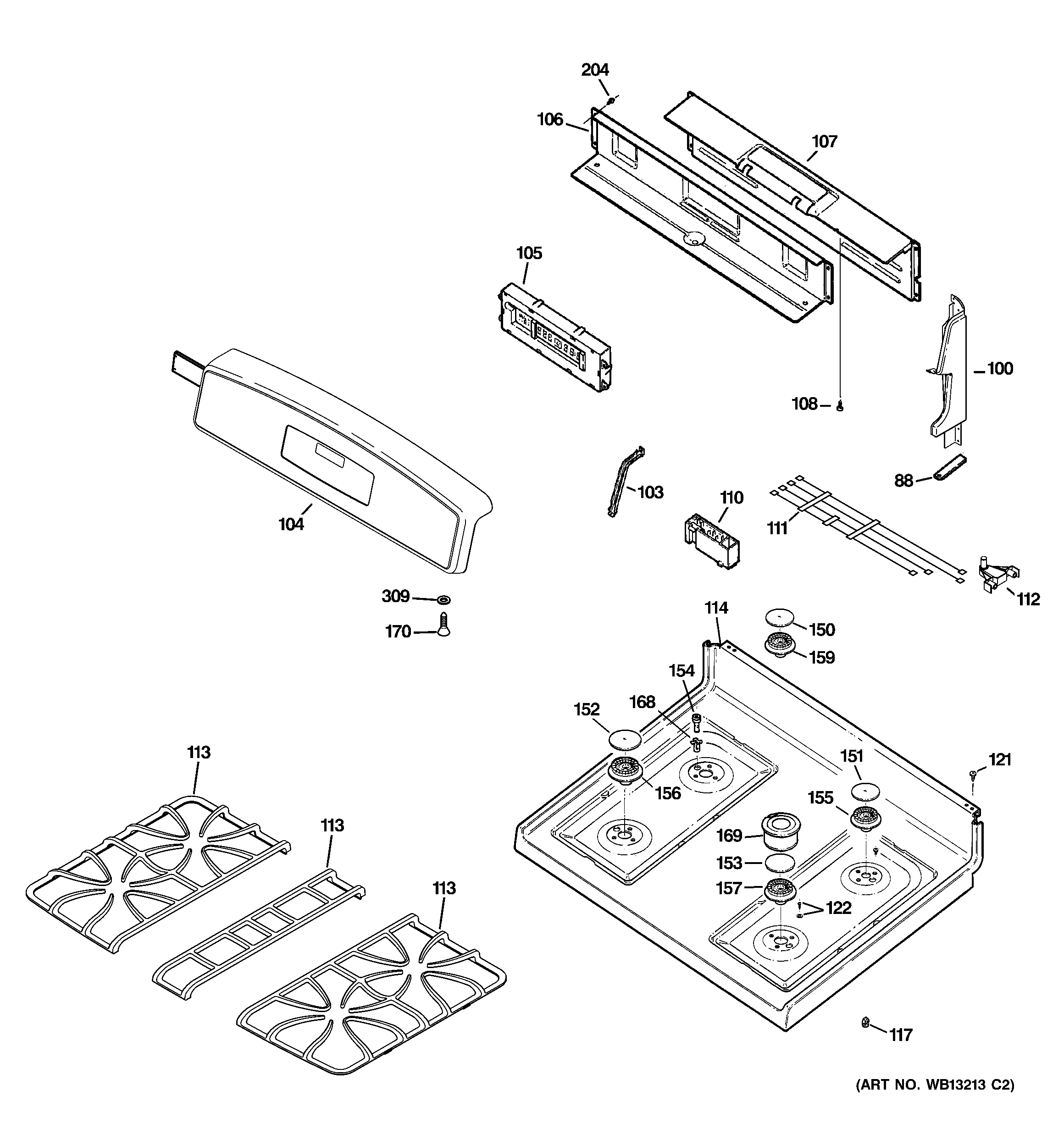 Control panel & cooktop