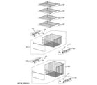GE PSB42LGRAWV freezer shelves diagram