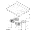 GE JCBP68HK3WW cooktop diagram