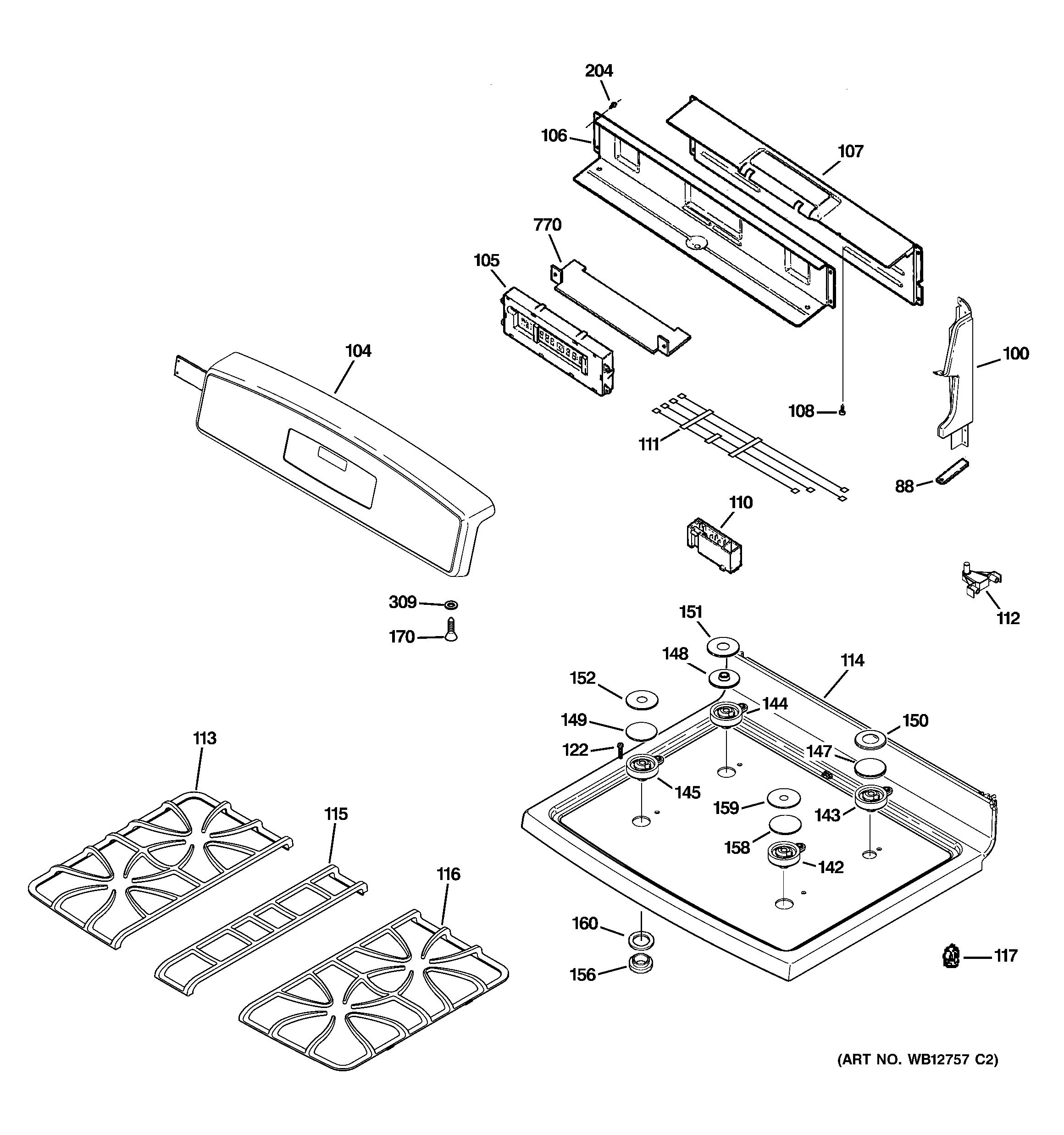 Control panel & cooktop