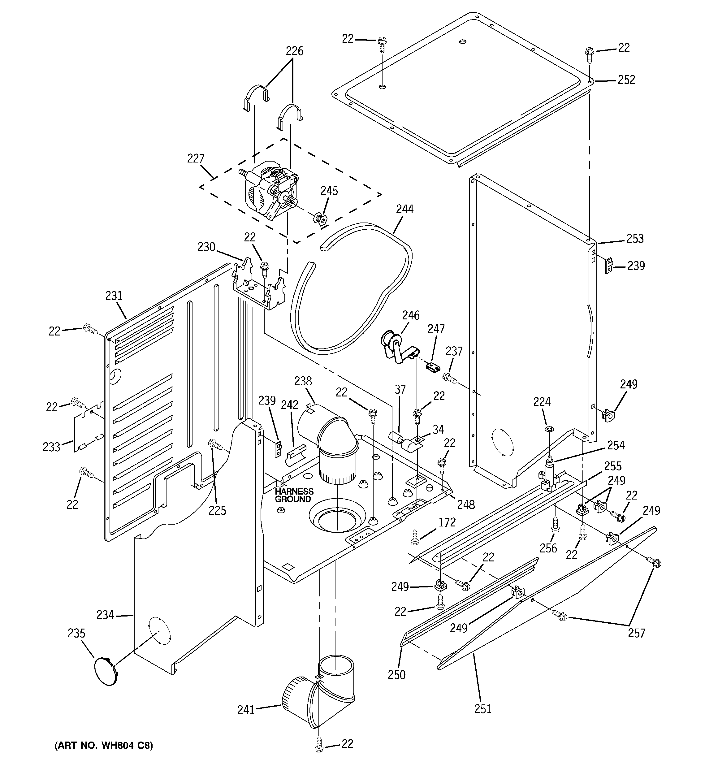 Dryer cabinet & motor